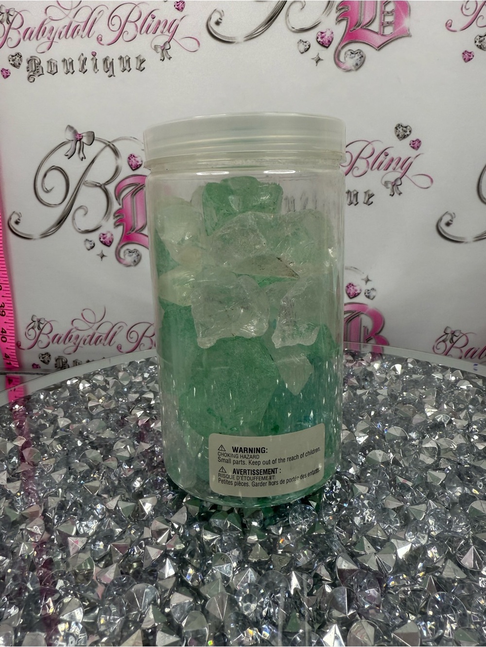Ashland decorative filler sea Green and Clear Decorative Glass Nuggets Jar - Picture 2 of 4